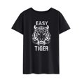 thumbnail image 1 of Women Easy Tiger Letter Tiger Graphic Print Stylish Short Sleeve T-Shirt, 1 of 5