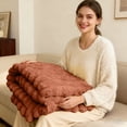 thumbnail image 2 of Thickened Rabbit Plu Sh Nap Blanket Bunny Blanket For Adults Soft Warm Fuzzy Throw Blanket For Bed Sofa Travel And Off Ice Full Size Blankets for Bed Blankets Size Warm Small Blanket Throw Throw, 2 of 4