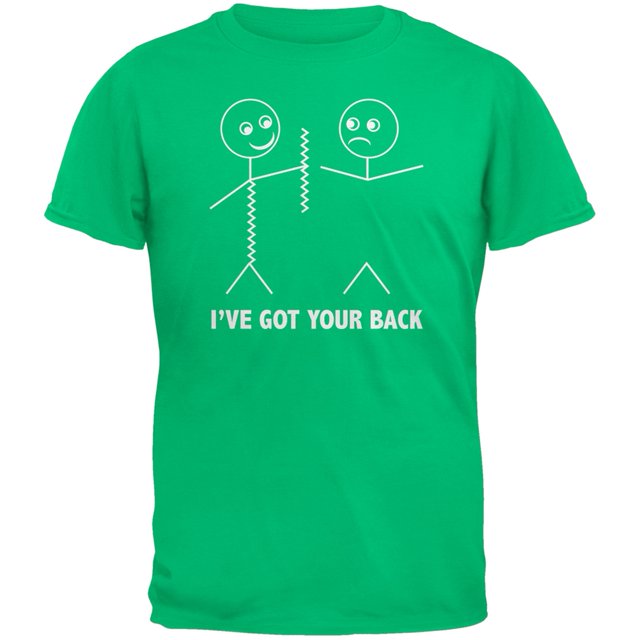 I've Got Your Back Stick Figure Green Youth T-Shirt