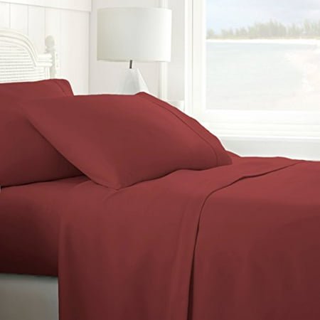 ienjoy Home Ultra Soft Ensemble de Draps 4 Pcs, Très Grand, Bordeaux