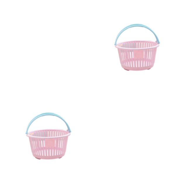 mmirethe Panier de Rangement Grande Capacité - pour Ranger Commodément Divers Articles et Rose Clair Circulaire 2ensemble