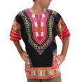 thumbnail image 1 of Men's Plus Size African Dashiki Print Ethnic Top Traditional Tribal Pattern Short Sleeve Oversized Casual Shirt, 1 of 5