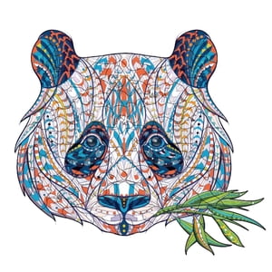 Kjfeif 63Pcs Wooden Puzzles for Adults, Panda Wood Puzzles Adult, Unique Animal-Shaped Wooden Jigsaw Puzzles, Christmas and Thanksgiving Gifts for Puzzle Lovers, Family and Friends