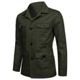 thumbnail image 1 of LOVZFMLL Vestes pour Hommes Couleur Unie Bouton Poche à Manches Longues à Capuche à Revers Veste Décontractée, 1 of 4