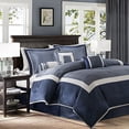 thumbnail image 1 of Genevieve Ensemble de Douillette 7 Pcs Bleu Marine Grand Lit, 1 of 4