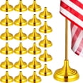 thumbnail image 1 of MasteelfCA 24 Pcs Petits Supports de Drapeaux Base Ronde Plaquée Or Support de Mât de Drapeau Minuscules Supports de Drapeaux de Table Bases de Drapeaux Centre de Table Fournitures de Fête, 1 of 7