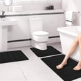 thumbnail image 4 of Dvkptbk Memory Foam Bath Mat Set Bathroom Rugs For 3 Pcs Toilet Mats Soft Comfortable Water Absorption NonSlip ThickMachine WashableEasier To Dry Dark, 4 of 9