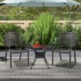 thumbnail image 3 of Costway 4pcs Patio Cast Aluminum Armrest Chairs Dining Stackable Outdoor Bronze, 3 of 8
