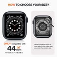 thumbnail image 2 of XiHAMA 2 in 1 Waterproof Case Compatible with Apple Watch Screen Protector 44mm SE 2nd Gen Series 6 5 4, 360 Protective Glass Face Cover Hard PC Bumper + Back Frame for Watch Accessories, 2 of 8