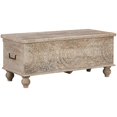 thumbnail image 1 of Bowery Hill Banc de Rangement en Blanc Antique et Brun, 1 of 1