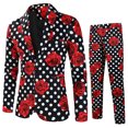 thumbnail image 2 of TIMIFIS Mens 2 Piece Print Suit Floral Partys Dress Jacket Slim 2 Button Blazer PantsFall, 2 of 9