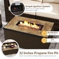 thumbnail image 3 of Gymax Set Of 7 Furniture Set w/32'' Fire Pit Table & Propane Tank Cover Outdoor White, 3 of 6