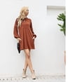 thumbnail image 3 of MesaSe Jupe Côtelée Tricotée pour Femmes Manches Lanterne Col Rond Robe Courte Pull Jupe avec Poches Automne Hiver Jupe Inférieure, 3 of 5