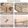 thumbnail image 3 of YODOLLA 7 Pieces Patio Conversation Set with Tea Table, Outdoor Sectional PE Rattan Wicker Furniture Seat, Beige Rattan& Beige Cushion and Pillow, 3 of 8