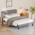 thumbnail image 1 of VECELO Full Size Bed Frame with Upholstered Adjustable Headboard, Wooden Slats Support/No Box Spring Needed, Dark Gray, 1 of 2