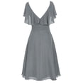 thumbnail image 3 of Pisexur Robe Longue de Soirée Formelle pour Femme à Col Rond, à Volants, Fendue, Mariage Demoiselle d'Honneur, Taille Haute, Fête, Bal, Gala, Robe de Cocktail, 3 of 5