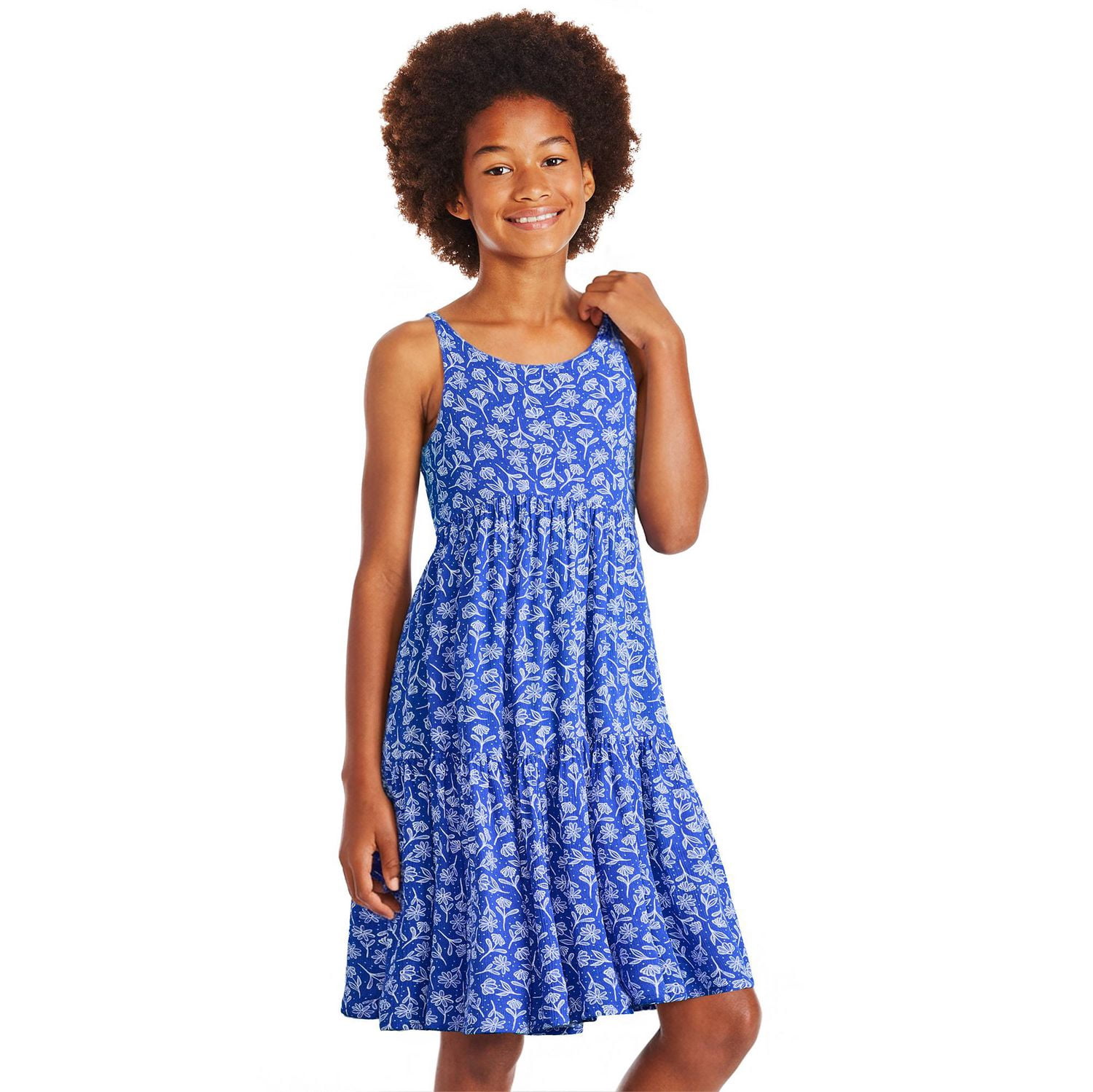 Robe chiffonnée à encolure bain-de-soleil George pour filles