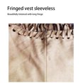 thumbnail image 4 of QualitChoice Gilet Sans Manches pour Femmes à devant Ouvert Style Western Respirant à Franges Jupe Délicate Retrait de Taille Cardigan Attrayant Rouge Vin G, 4 of 6