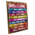 thumbnail image 1 of Homebody Accents Framed All Welcome Metal Sign, Equality, Unity, Peace, Positive Living, Love Trumps Hate, 1 of 3