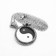 thumbnail image 4 of Stainless Steel Black White Ying Yang Pendant Necklace, 4 of 4