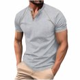 thumbnail image 1 of Plebaso Men's Shirts Casual Short Sleeve Classic Tees Shirts Summer Lightweight Button down Basic Tshirts, 1 of 6
