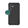 thumbnail image 2 of onn. Samsung Galaxy S25 Rugged Phone Case with Built-in Kickstand & Smartport Protection, Clear/Black, 2 of 5