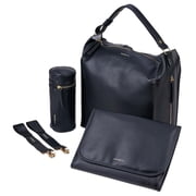 Bababing Diaper Bag - Lucia Backpack - Grey Blush - Luxury Slouch Style - Multi Carry: Shoulder Strap to Backpack - Vegan Leather - Two Insulated Bottle Holders, Large Wipeable Changing Mat, Stroller