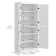 thumbnail image 3 of HOMCOM Armoire de Rangement pour Garde-Manger de Cuisine, Garde-Manger à 6 Niveaux avec 4 Portes, Blanc, 3 of 10