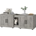 thumbnail image 1 of Garvee 55" Litter Box Enclosure for 2 Cats, with Double Room, Grey, 1 of 8