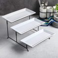 thumbnail image 5 of Gibson Elite Gracious Dining 3-Tier Plates Serving Set W/Metal Stand, White, Stoneware, 5 of 5