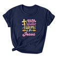 thumbnail image 2 of EGNMCR Chemises de Pâques pour Femmes Chemises pour Femmes Imprimé de Pâques Manches Courtes Décontracté Haut Ample Col Rond T-Shirts pour Femmes, 2 of 3