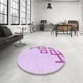thumbnail image 4 of Ahgly Company Tapis d'Intérieur Lavable en Machine Carré Transitionnel Orchidée Violet, 8 Pieds Carré, 4 of 7