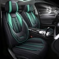thumbnail image 1 of Maidao Car Seat Covers Full Set for Isuzu for Rodeo 1988-2004 5 Seats Compatible Airbag Waterproof Premium Leather Front and Back Seat Protectors with Pillow and Headrest Black and Green, 1 of 7