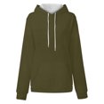 thumbnail image 5 of cfhntfmh Womens Fall Fashion 2024 Drawstring Long Sleeve Hoodie Solid Pullover Tops Oversize Sweatshirt, 5 of 5
