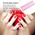 thumbnail image 2 of Faux Ongles Ensemble Français Style Scratch Résistant Presser sur les Ongles Couverture Complète Débroussaillage Amovible Réglable Manucure Autocollants Type 8, 2 of 7