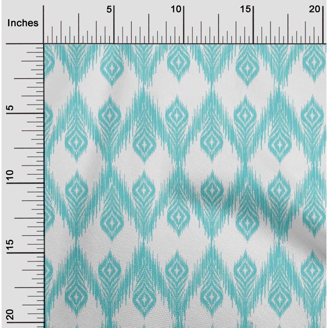 oneOone Tissu Polyester Lycra Chevron Imprimé Ikat pour Couture Largeur 56 Pouces