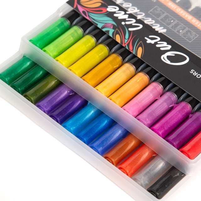 Jinsinto Ensemble de 24 Marqueurs de Couleurs Stylos Colorés à Double Pointe