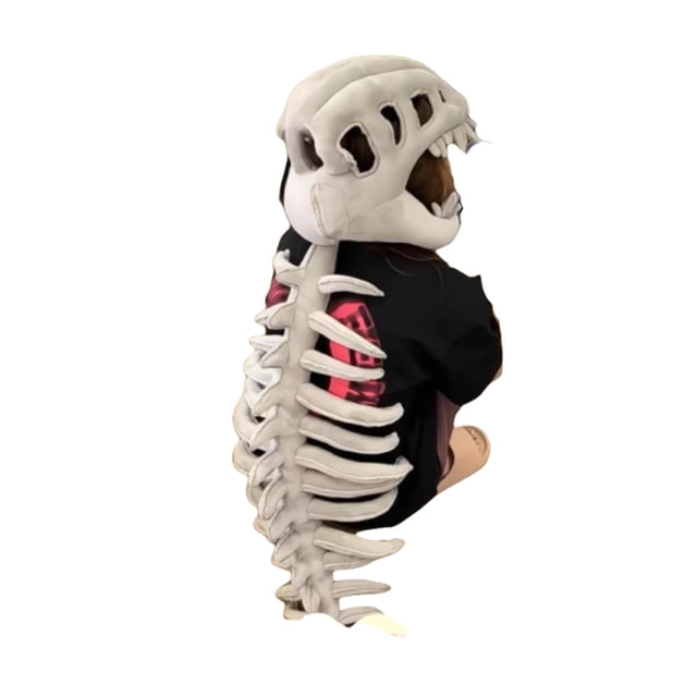 fastboy Skull Dinosaur Head 3D Printing Dinosaur Skull Set Fun Theme Children's Clothing Model Set Cosplay Decoration Props Kids' version 75cm