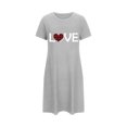 thumbnail image 5 of Jupe de Pyjama pour Femmes Chemises de Nuit pour Femmes Manches Courtes Chemises de Nuit pour Dormir Nuisette à Enfiler Douce Mignonne Imprimée Robe de Nuit Robes pour Femmes Tenue de Nuit Robe de Pyjama Gris P, 5 of 5