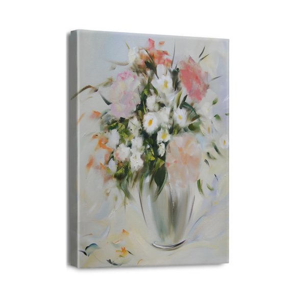12X16inch Canvas Wall Art Flower Prints Perfect for Bedroom, Bathroom, Living Room - Botanical Wall Pictures Ideal for Kids Room, Girls Room Decor