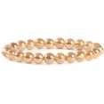 thumbnail image 1 of Bracelet Extensible Unisexe en Perles Rondes de 8 mm avec Pierre Précieuse en Quartz Transparent Enduit d'Or Rose 7 Pouces, 1 of 2