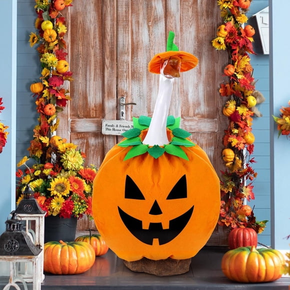 Tenues d'Oie Citrouille d'Halloween pour Oie en Ciment, Tenues d'Oie de Porche d'Automne 23 Pouces, Vêtements d'Oie Mignons, Tenues d'Oie de Porche pour Oie en Ciment Décoration d'Halloween pour Patio Extérieur Cour Pelouse Statue d'Oie Art