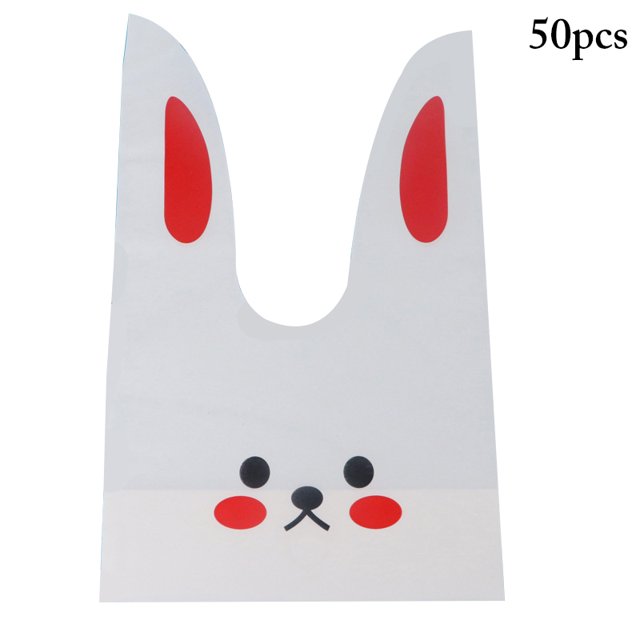Coofit 50PCS Candy Bag Rabbit Ears Design Treat Bag Party Favor Bag for Cookies Candy