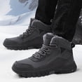 thumbnail image 1 of Cameland Men Shoes Solid Color Winter Keep Warm Woolen Casual Bandage Short Boots, 1 of 9
