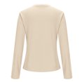 thumbnail image 4 of ShomPort Womens Lightweight Crop Tops Long Sleeve Crewneck Elastic Slim Pullover T-Shirts Solid Color Breathable Comfy Base Layer Blouses, 4 of 7