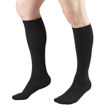 Truform Knee High Stockings, Closed Toe: 20 - 30 mmHg, Black, X-Large (short length)