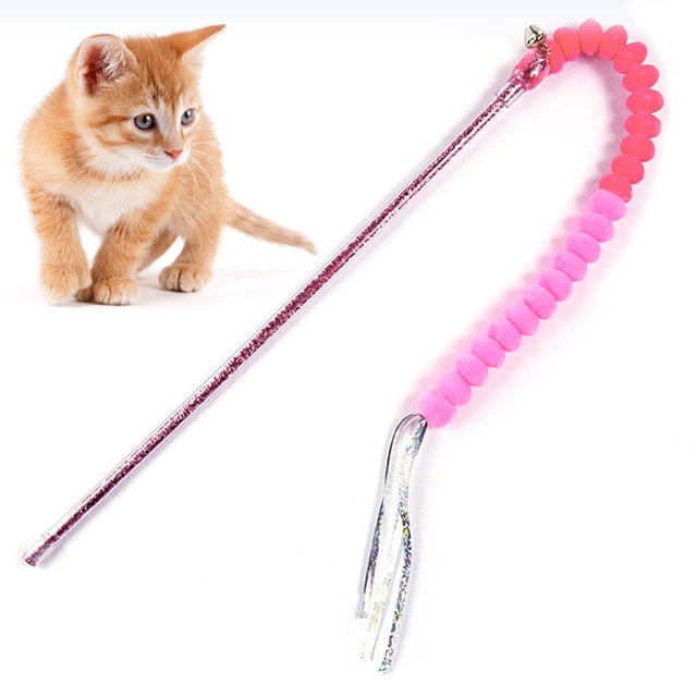Cat Wand Toy Plush Interactive Creative Cat Teaser Stick Toy Kitten Play Wand