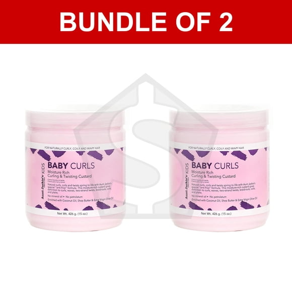 Bundle of 2 - AUNT JACKIE'S Kids Baby Girl Curls Curling & Twisting Custard (15oz)