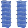thumbnail image 1 of Life Story Bac de Rangement Empilable de 55 Qt, Contenant à Couvercle Léger, Bleu, Lot de 12, 1 of 10
