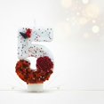 thumbnail image 4 of Goleeg Number 5 Butterfly Birthday Candles, Number Cake Candles Decorated with Red Roses, for Birthdays, Anniversaries and Wedding Celebrations, 4 of 5